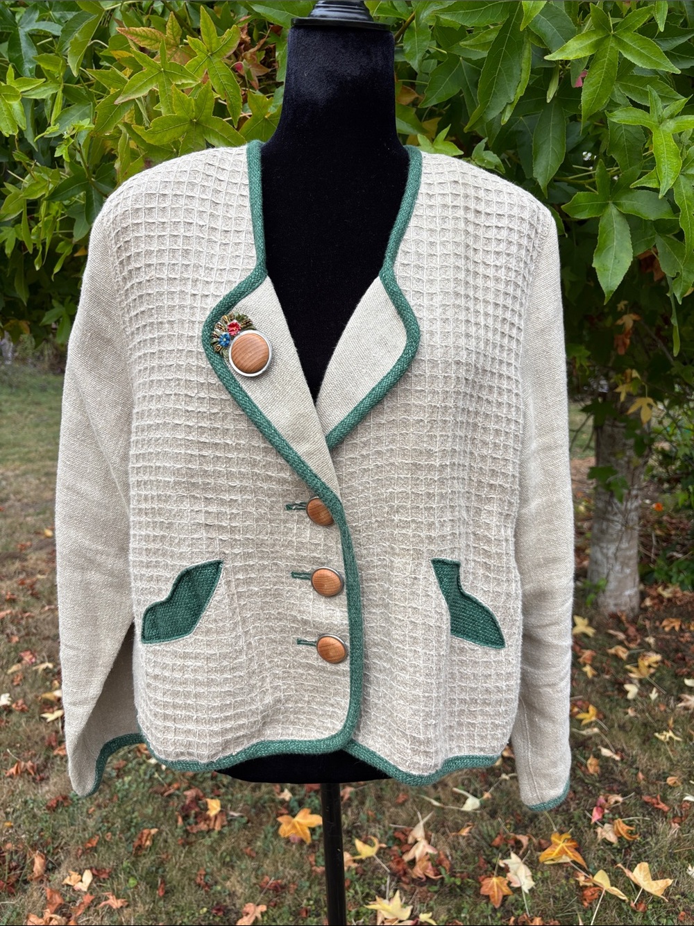 Burgi Trachten Style Waffle Weave Jacket